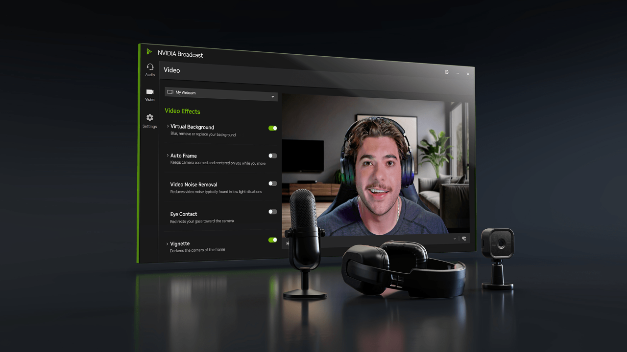 适合家庭工作室和办公室的 NVIDIA Broadcast 应用程序